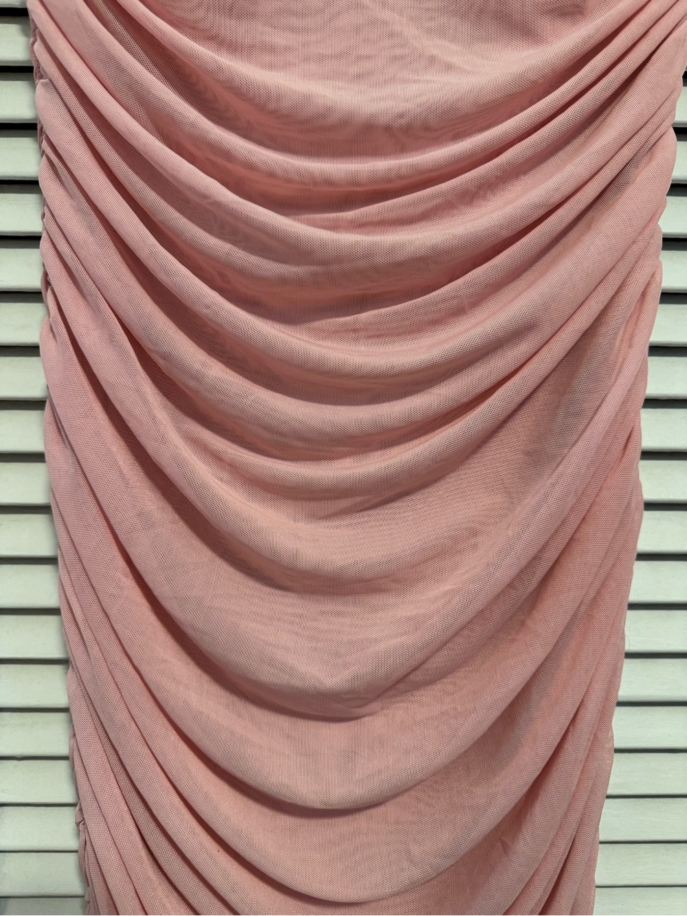 🆕 SEROYA Kylie Mesh Pink Ruched Midi Dress - L - Picture 7 of 13